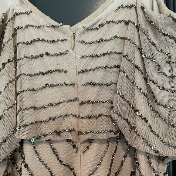 Adrianna Papell Art Deco Beaded Blouson Gown - Picture 8 of 11